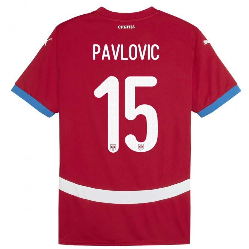 Danxen Damen Serbien Dusan Pavlovic #15 Rot Heimtrikot Trikot 24-26 T-Shirt Schweiz