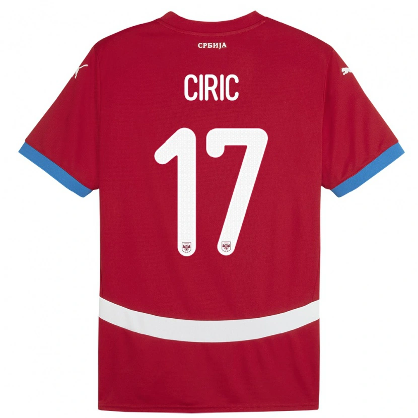 Danxen Damen Serbien Jovan Ciric #17 Rot Heimtrikot Trikot 24-26 T-Shirt Schweiz