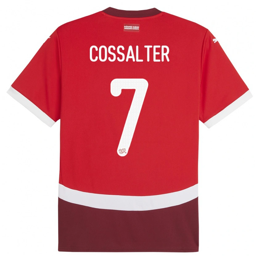 Danxen Damen Schweiz Ivan Cossalter #7 Rot Heimtrikot Trikot 24-26 T-Shirt Schweiz