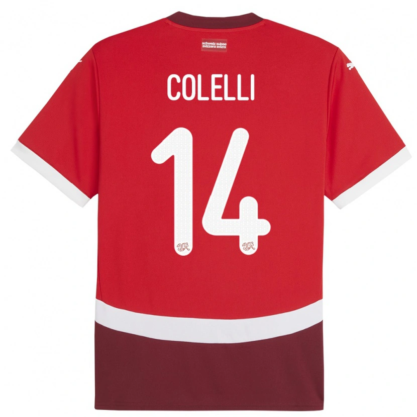 Danxen Damen Schweiz Moses Colelli #14 Rot Heimtrikot Trikot 24-26 T-Shirt Schweiz