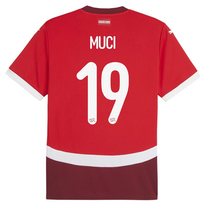 Danxen Damen Schweiz Nikolas Muci #19 Rot Heimtrikot Trikot 24-26 T-Shirt Schweiz