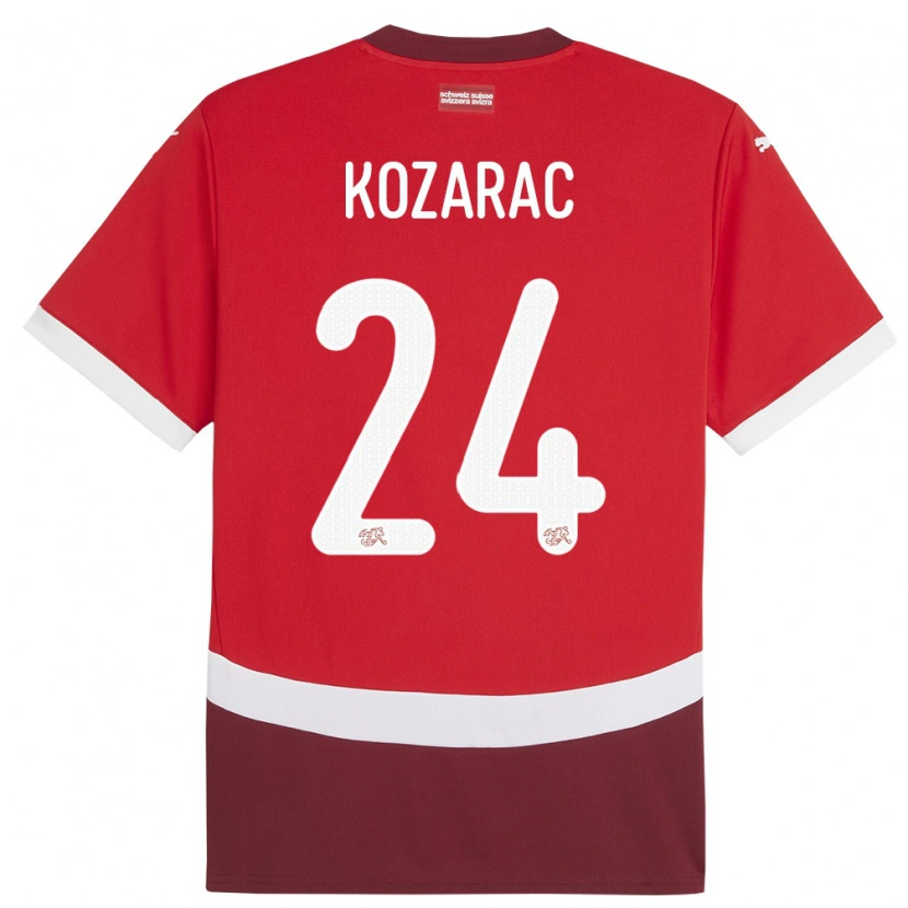 Danxen Damen Schweiz Haris Kozarac #24 Rot Heimtrikot Trikot 24-26 T-Shirt Schweiz