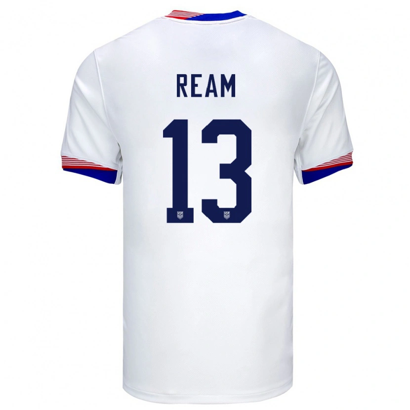 Danxen Damen Vereinigte Staaten Tim Ream #13 Weiß Heimtrikot Trikot 24-26 T-Shirt Schweiz