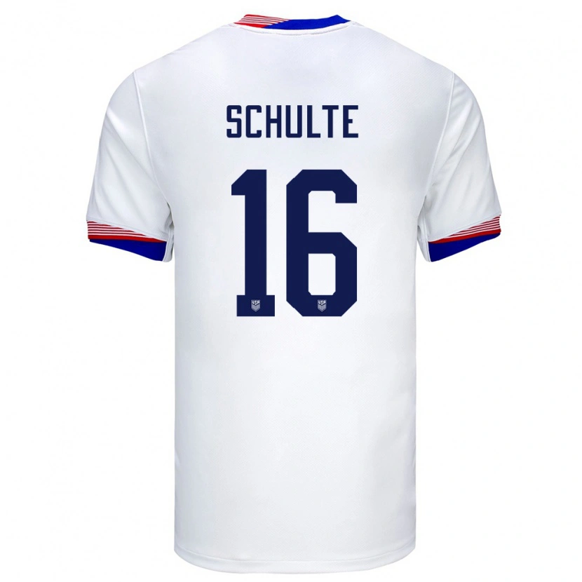 Danxen Damen Vereinigte Staaten Patrick Schulte #16 Weiß Heimtrikot Trikot 24-26 T-Shirt Schweiz