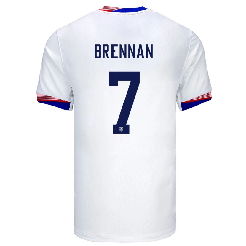 Danxen Damen Vereinigte Staaten Luke Brennan #7 Weiß Heimtrikot Trikot 24-26 T-Shirt Schweiz