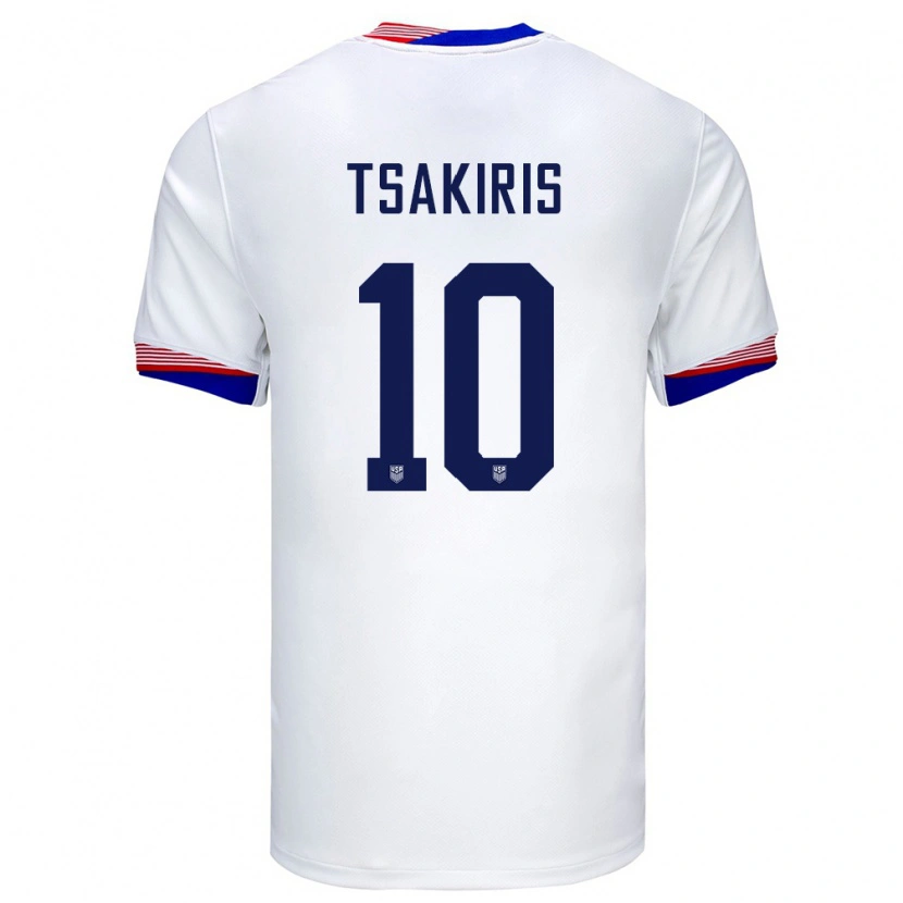 Danxen Damen Vereinigte Staaten Niko Tsakiris #10 Weiß Heimtrikot Trikot 24-26 T-Shirt Schweiz