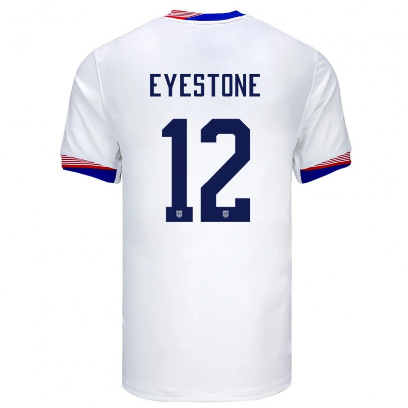 Danxen Damen Vereinigte Staaten Julian Eyestone #12 Weiß Heimtrikot Trikot 24-26 T-Shirt Schweiz