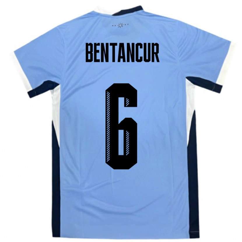 Danxen Damen Uruguay Rodrigo Bentancur #6 Weiß Schwarz Heimtrikot Trikot 24-26 T-Shirt Schweiz
