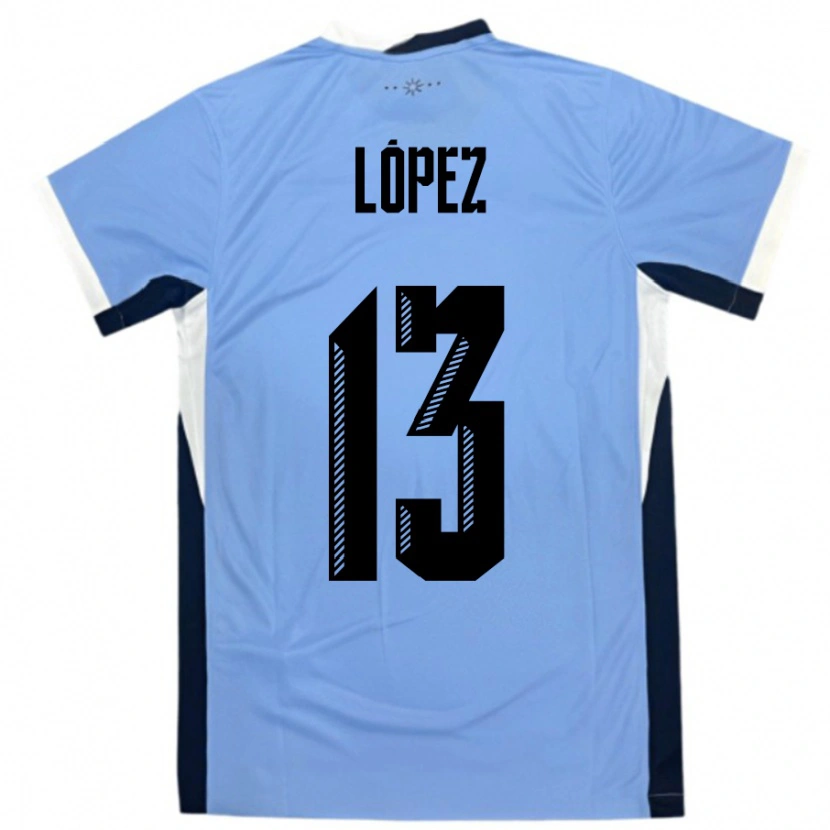 Danxen Damen Uruguay Nahuel López #13 Weiß Schwarz Heimtrikot Trikot 24-26 T-Shirt Schweiz