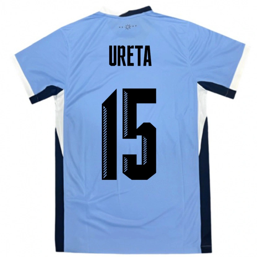 Danxen Damen Uruguay Mateo Ureta #15 Weiß Schwarz Heimtrikot Trikot 24-26 T-Shirt Schweiz
