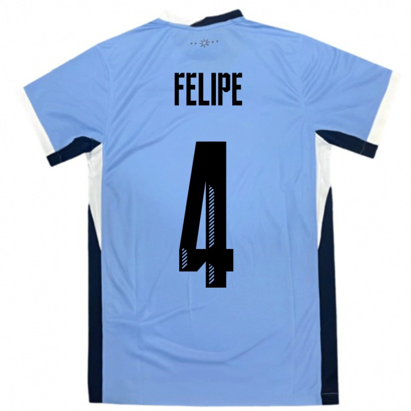 Danxen Damen Uruguay Laura Felipe #4 Weiß Schwarz Heimtrikot Trikot 24-26 T-Shirt Schweiz