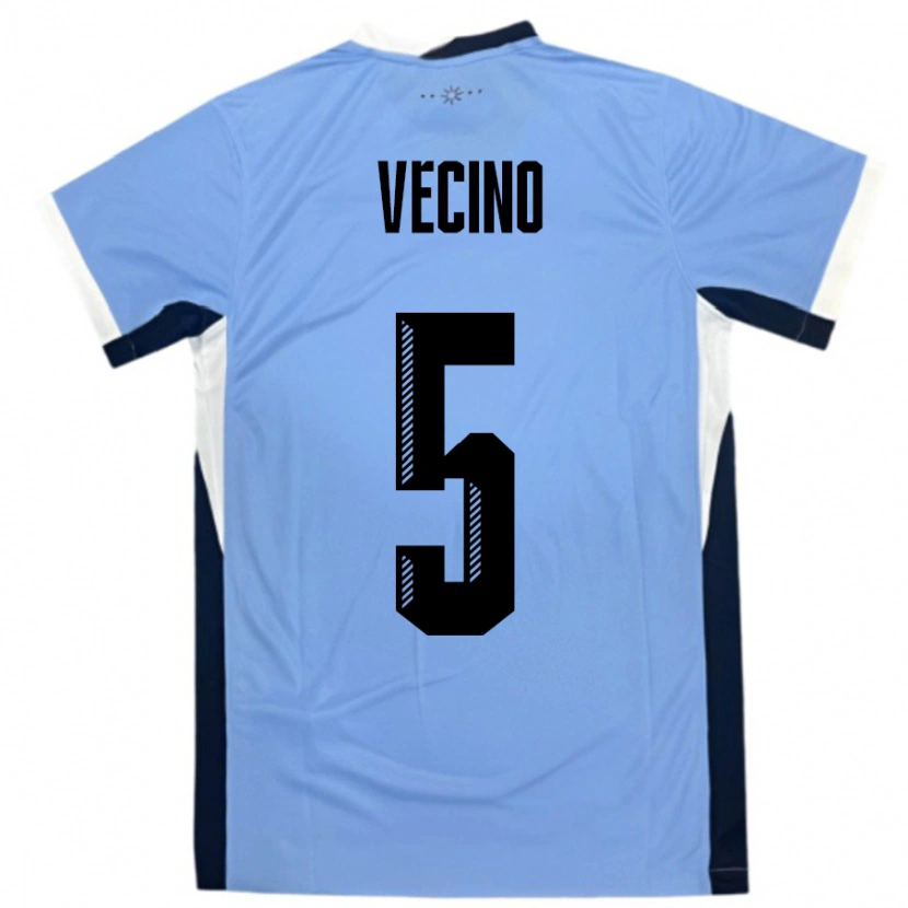 Danxen Damen Uruguay Matias Vecino #5 Weiß Schwarz Heimtrikot Trikot 24-26 T-Shirt Schweiz