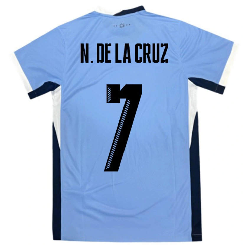 Danxen Damen Uruguay Nicolas De La Cruz #7 Weiß Schwarz Heimtrikot Trikot 24-26 T-Shirt Schweiz
