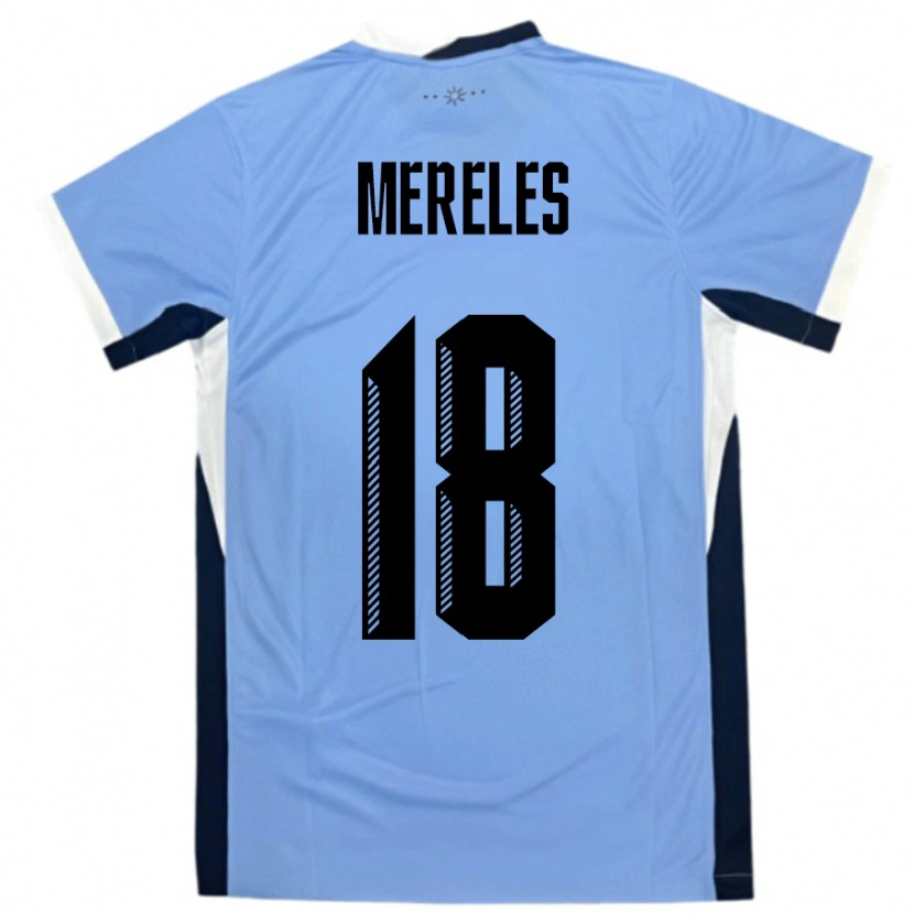 Danxen Damen Uruguay Exequiel Mereles #18 Weiß Schwarz Heimtrikot Trikot 24-26 T-Shirt Schweiz