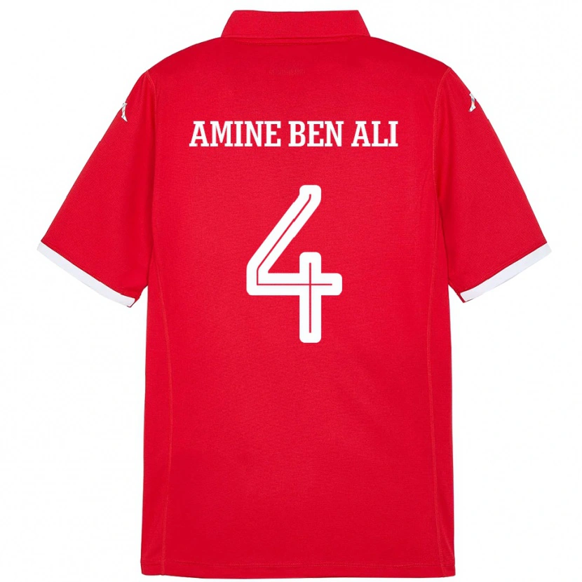 Danxen Damen Tunesien Mohamed Amine Ben Ali #4 Rot Heimtrikot Trikot 24-26 T-Shirt Schweiz