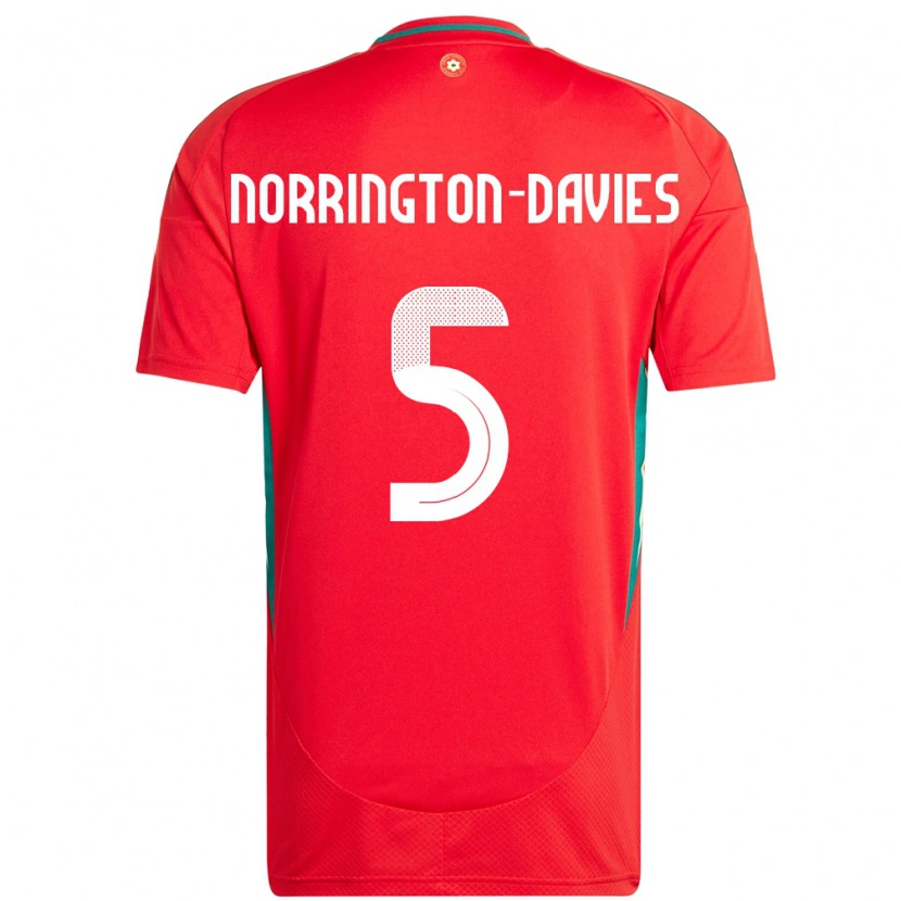 Danxen Damen Wales Rhys Norrington-Davies #5 Rot Heimtrikot Trikot 24-26 T-Shirt Schweiz
