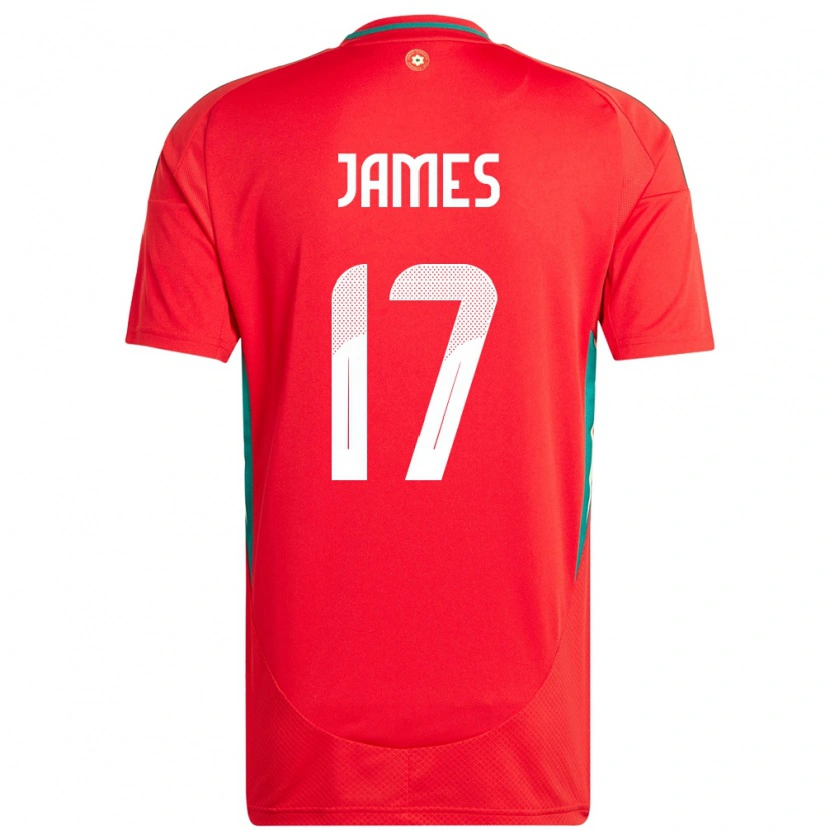 Danxen Damen Wales Jordan James #17 Rot Heimtrikot Trikot 24-26 T-Shirt Schweiz
