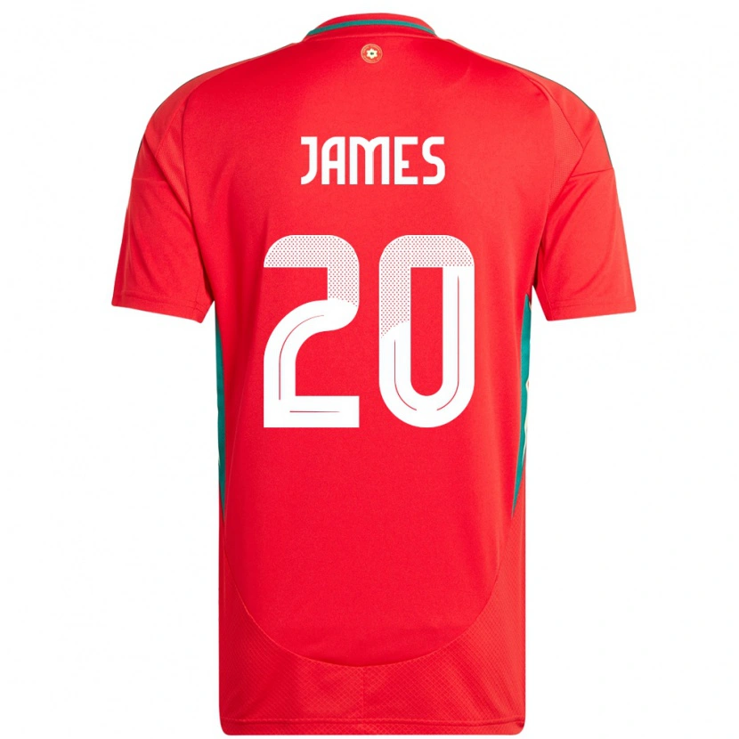 Danxen Damen Wales Daniel James #20 Rot Heimtrikot Trikot 24-26 T-Shirt Schweiz