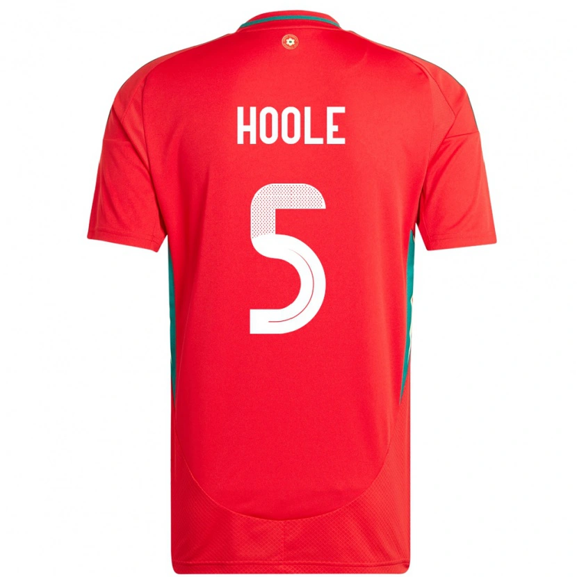 Danxen Damen Wales Luca Hoole #5 Rot Heimtrikot Trikot 24-26 T-Shirt Schweiz