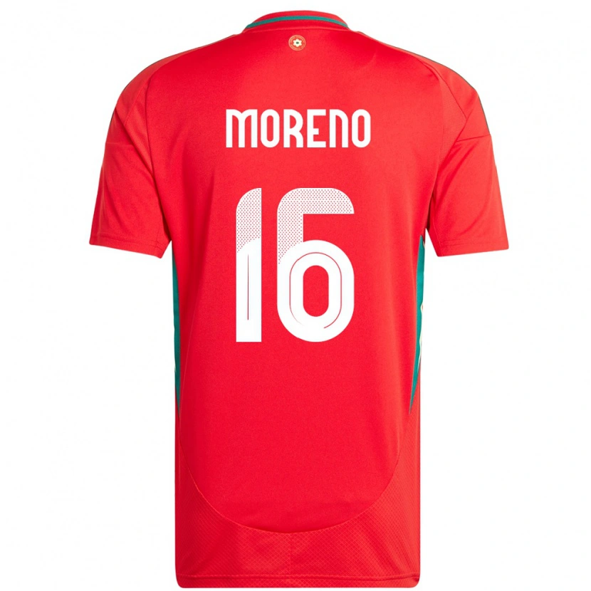 Danxen Damen Wales Paul Moreno #16 Rot Heimtrikot Trikot 24-26 T-Shirt Schweiz