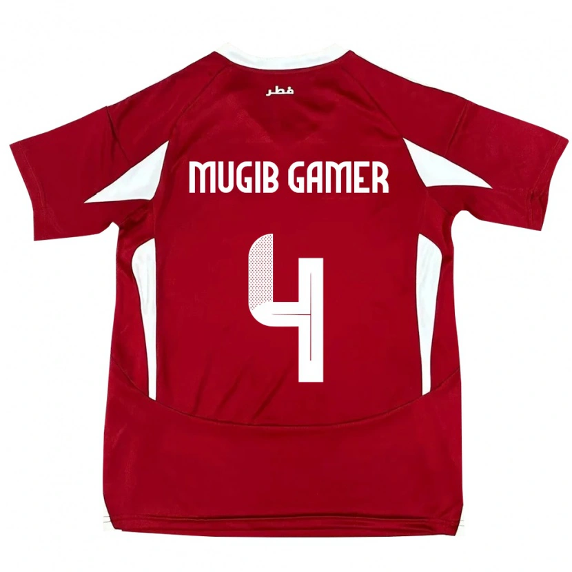 Danxen Damen Katar Abdalla Mugib Gamer #4 Rot Heimtrikot Trikot 24-26 T-Shirt Schweiz