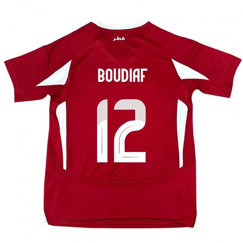 Danxen Damen Katar Karim Boudiaf #12 Rot Heimtrikot Trikot 24-26 T-Shirt Schweiz