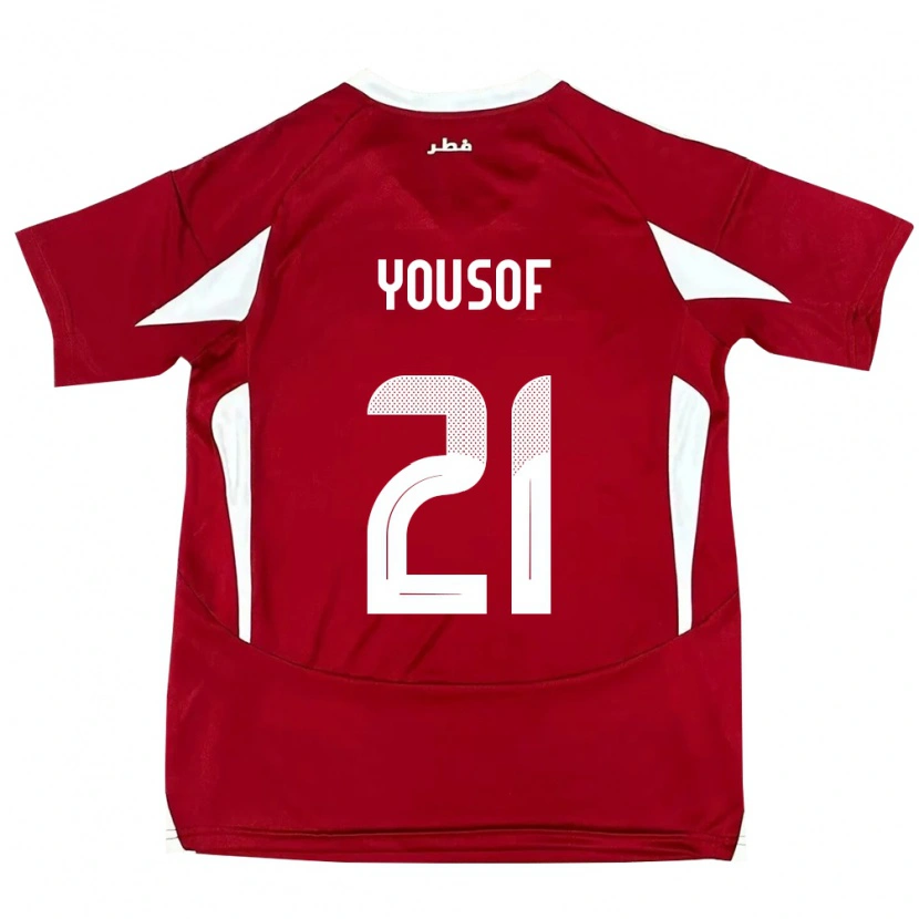 Danxen Damen Katar Yousof Hassan #21 Rot Heimtrikot Trikot 24-26 T-Shirt Schweiz
