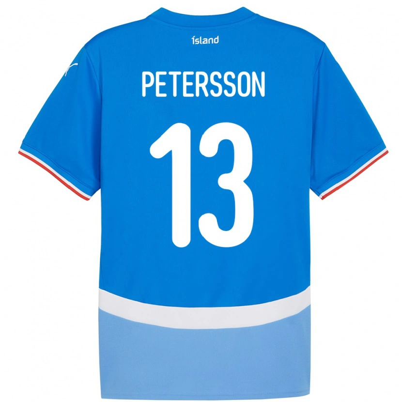 Danxen Damen Island Lúkas Petersson #13 Blau Heimtrikot Trikot 24-26 T-Shirt Schweiz