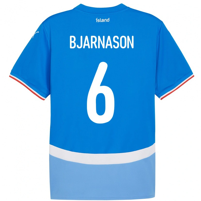 Danxen Damen Island Jóhannes Kristinn Bjarnason #6 Blau Heimtrikot Trikot 24-26 T-Shirt Schweiz