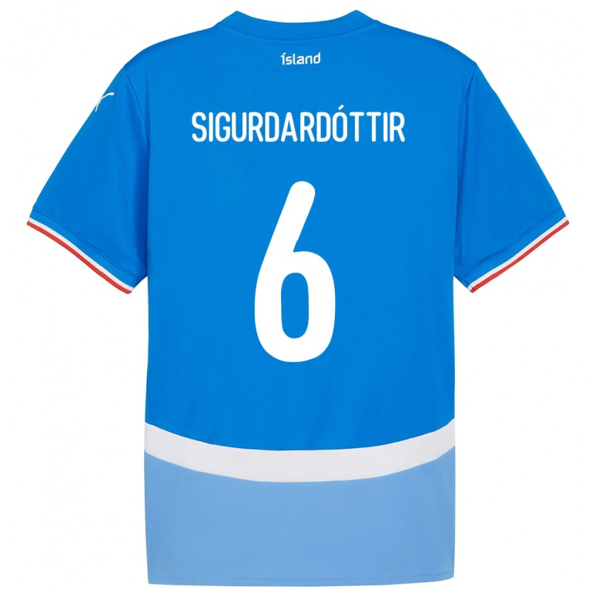 Danxen Damen Island Ingibjörg Sigurðardóttir #6 Blau Heimtrikot Trikot 24-26 T-Shirt Schweiz