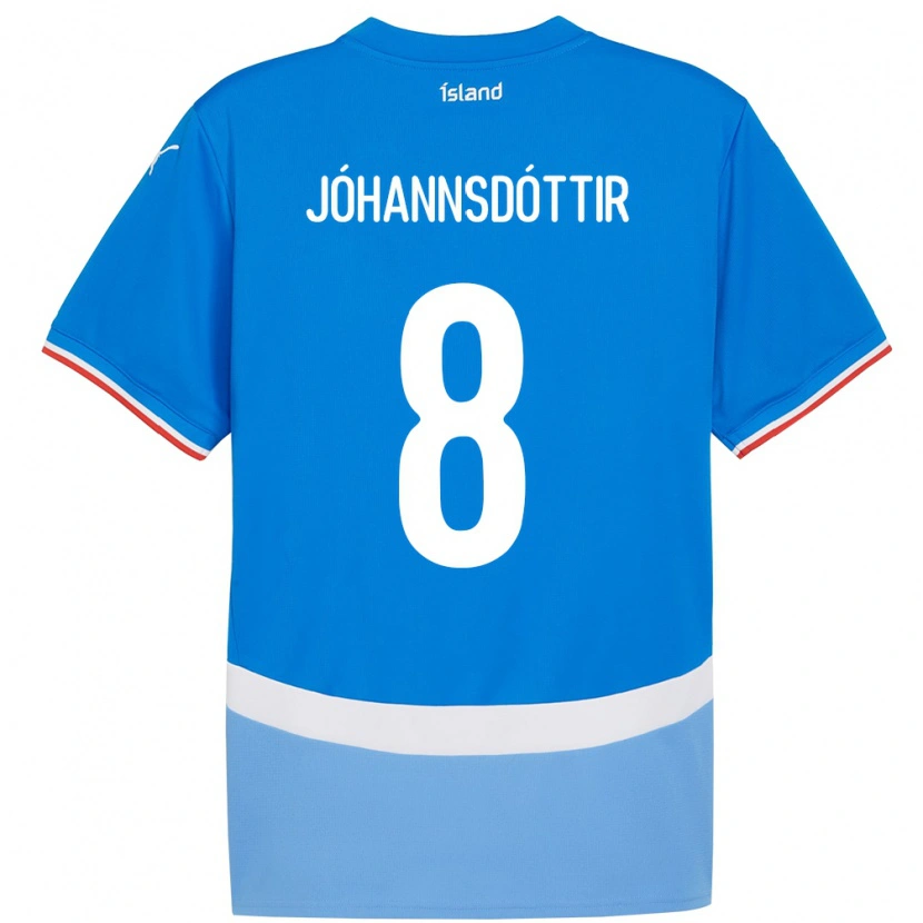 Danxen Damen Island Alexandra Jóhannsdóttir #8 Blau Heimtrikot Trikot 24-26 T-Shirt Schweiz