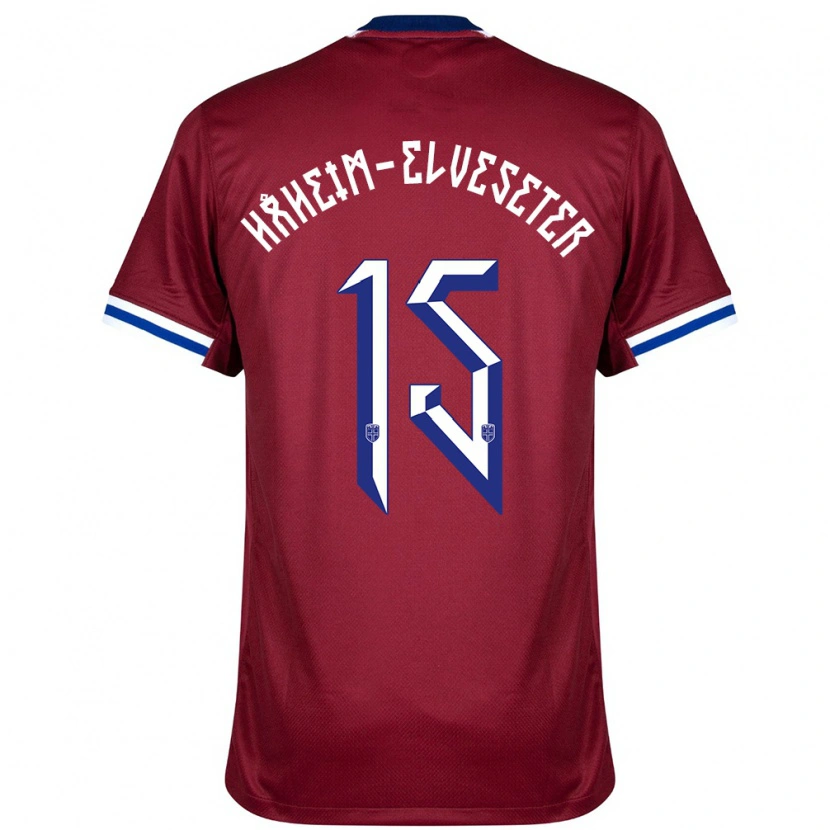 Danxen Damen Norwegen Martin Håheim-Elveseter #15 Rot Blau Weiß Heimtrikot Trikot 24-26 T-Shirt Schweiz