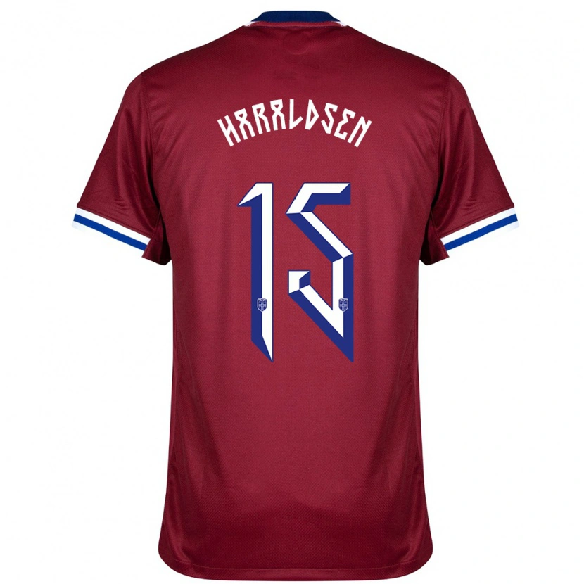 Danxen Damen Norwegen Henrik Haraldsen #15 Rot Blau Weiß Heimtrikot Trikot 24-26 T-Shirt Schweiz
