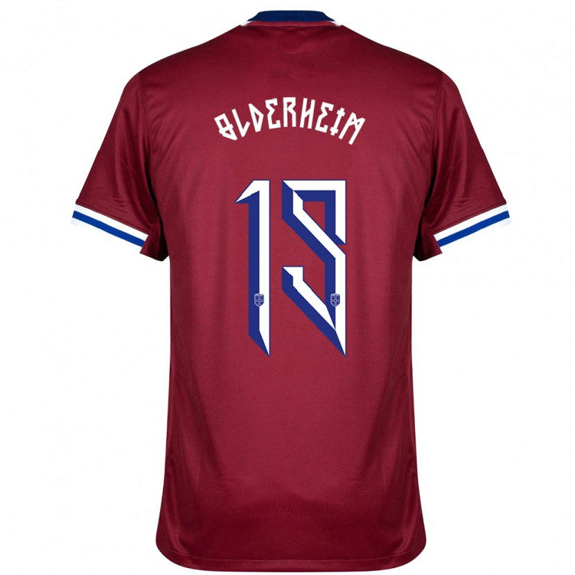 Danxen Damen Norwegen Sebastian Olderheim #19 Rot Blau Weiß Heimtrikot Trikot 24-26 T-Shirt Schweiz