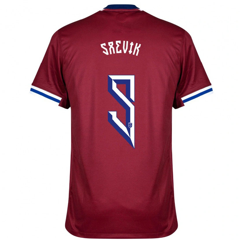 Danxen Damen Norwegen Karina Sævik #9 Rot Blau Weiß Heimtrikot Trikot 24-26 T-Shirt Schweiz