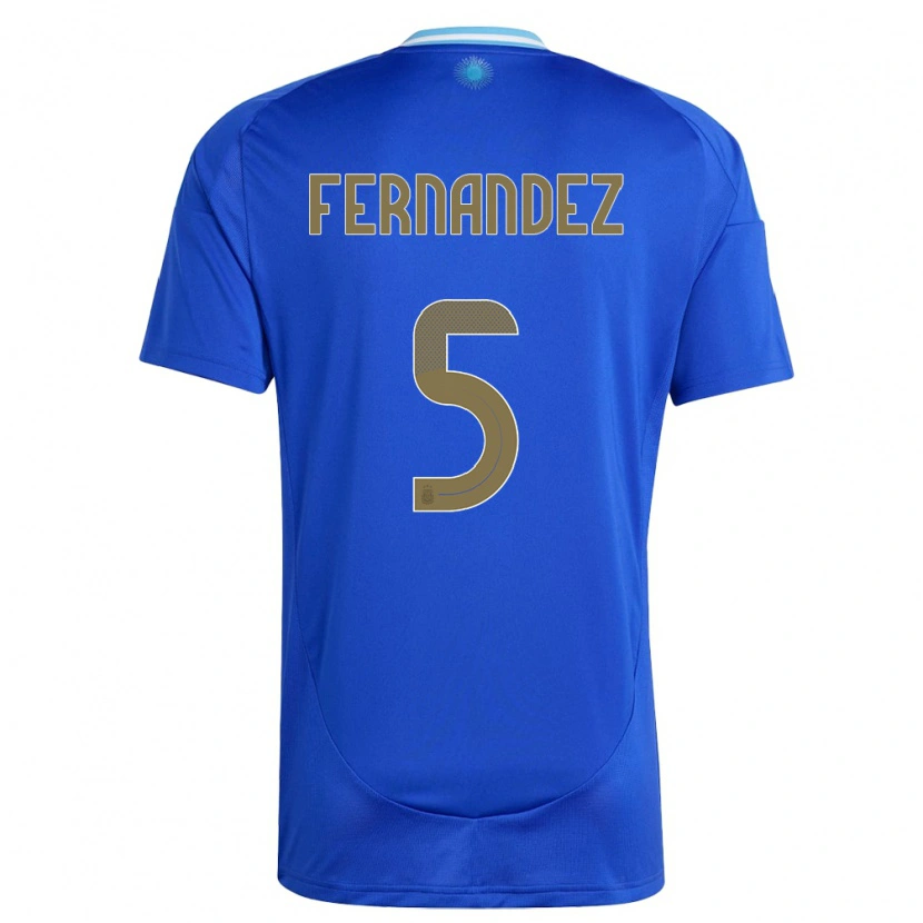 Danxen Damen Argentinien Ezequiel Fernández #5 Blau Auswärtstrikot Trikot 24-26 T-Shirt Schweiz