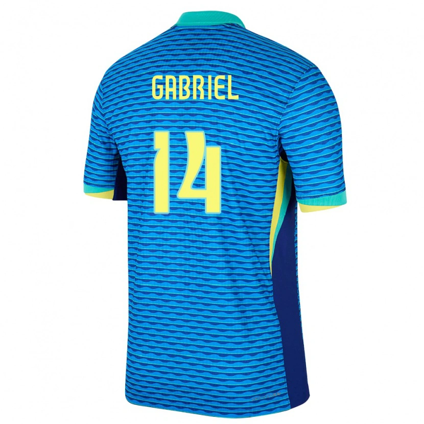 Danxen Damen Brasilien Gabriel Magalhães #14 Blau Auswärtstrikot Trikot 24-26 T-Shirt Schweiz