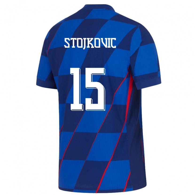 Danxen Damen Kroatien Luka Stojkovic #15 Blau Auswärtstrikot Trikot 24-26 T-Shirt Schweiz