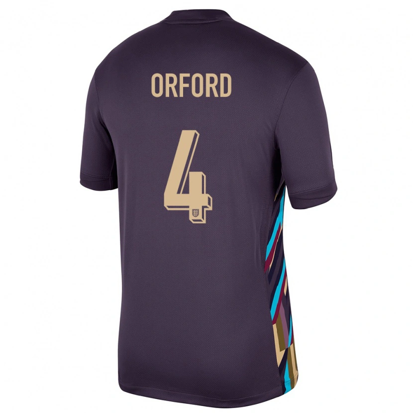 Danxen Damen England Lewis Orford #4 Dunkle Rosine Auswärtstrikot Trikot 24-26 T-Shirt Schweiz