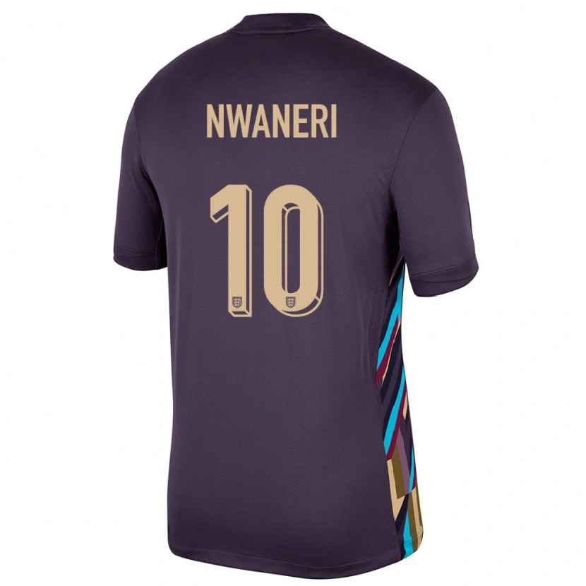 Danxen Damen England Ethan Nwaneri #10 Dunkle Rosine Auswärtstrikot Trikot 24-26 T-Shirt Schweiz