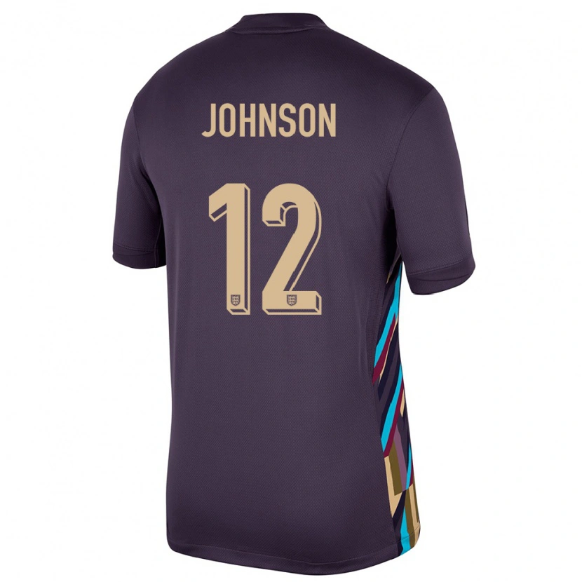 Danxen Damen England Joe Johnson #12 Dunkle Rosine Auswärtstrikot Trikot 24-26 T-Shirt Schweiz