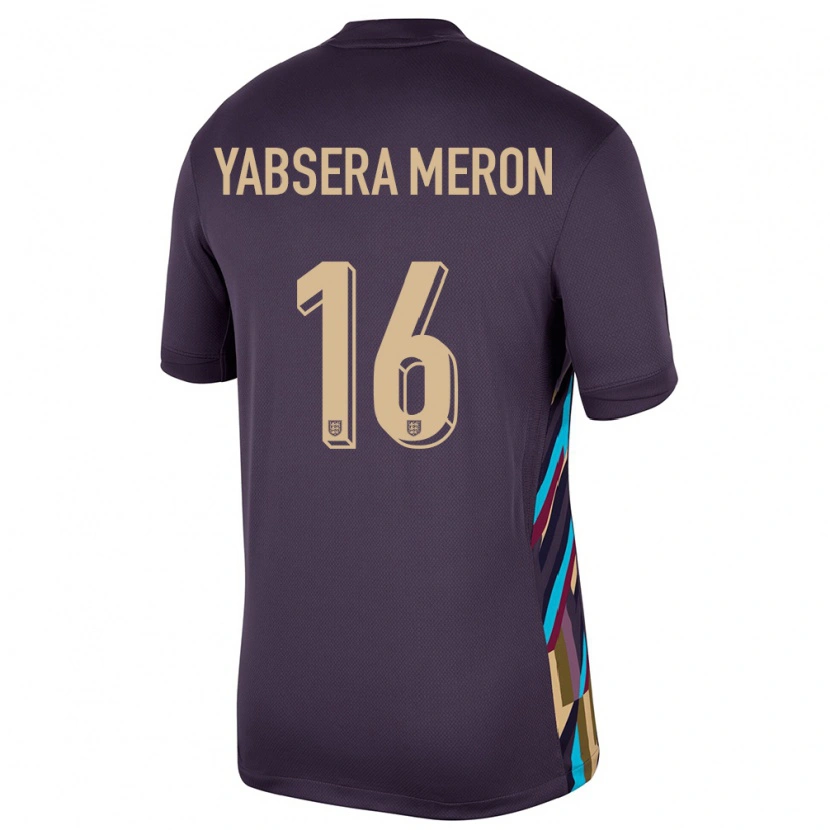 Danxen Damen England Yabsera Meron #16 Dunkle Rosine Auswärtstrikot Trikot 24-26 T-Shirt Schweiz