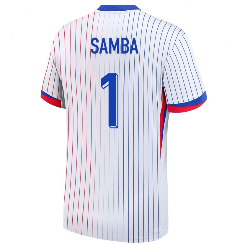 Danxen Damen Frankreich Brice Samba #1 Weiß Auswärtstrikot Trikot 24-26 T-Shirt Schweiz