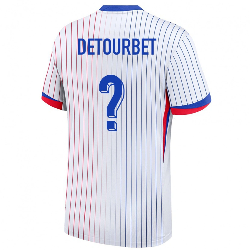 Danxen Damen Frankreich Mathys Detourbet #0 Weiß Auswärtstrikot Trikot 24-26 T-Shirt Schweiz