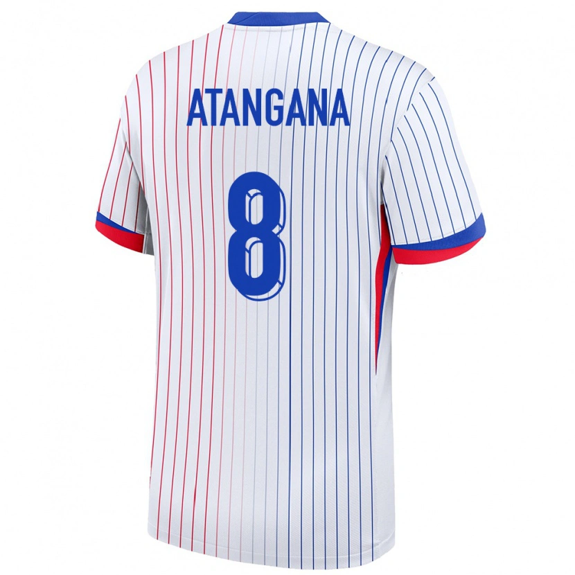 Danxen Damen Frankreich Valentin Atangana #8 Weiß Auswärtstrikot Trikot 24-26 T-Shirt Schweiz