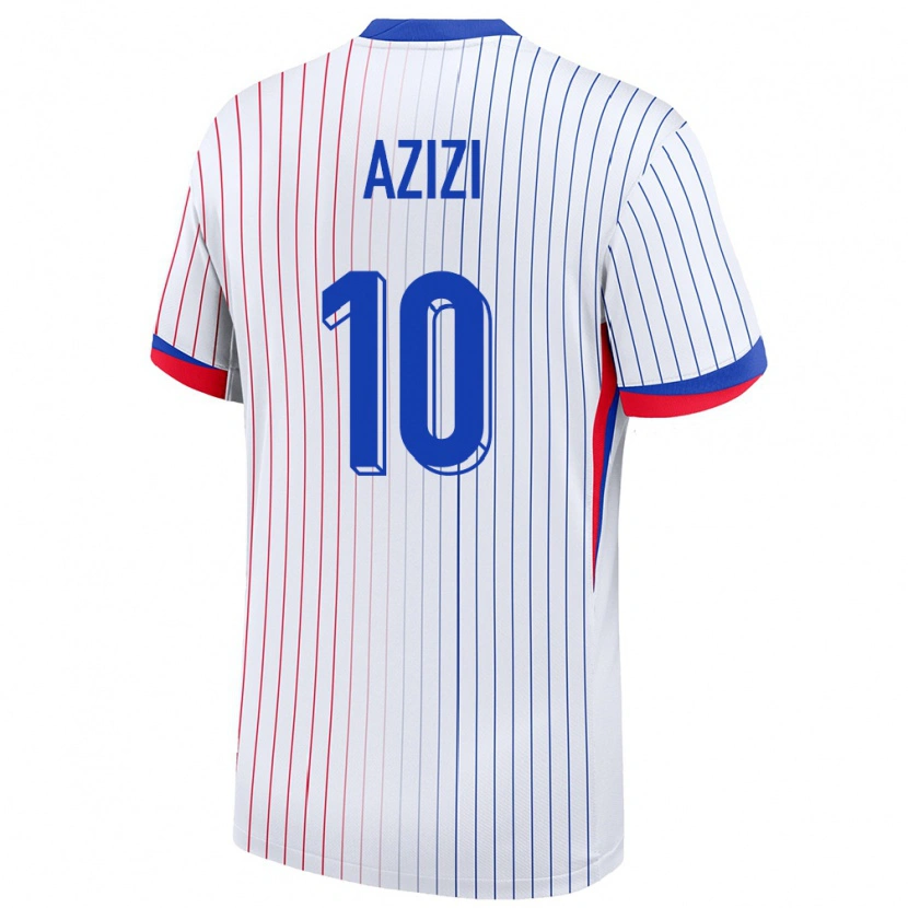 Danxen Damen Frankreich Ilyas Azizi #10 Weiß Auswärtstrikot Trikot 24-26 T-Shirt Schweiz