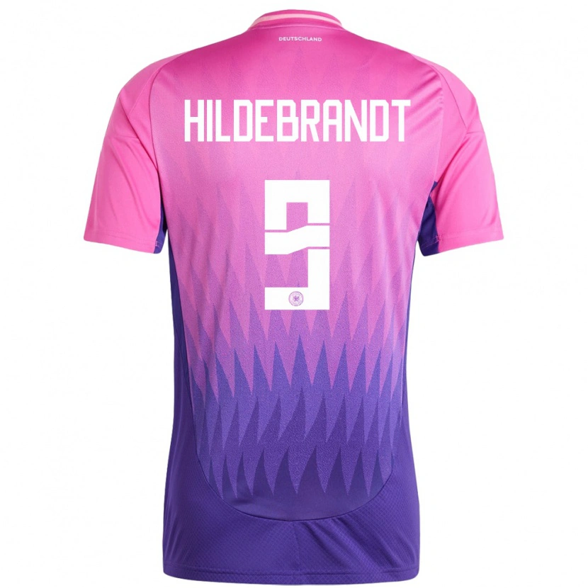 Danxen Damen Deutschland Niklas Hildebrandt #9 Pink Lila Auswärtstrikot Trikot 24-26 T-Shirt Schweiz