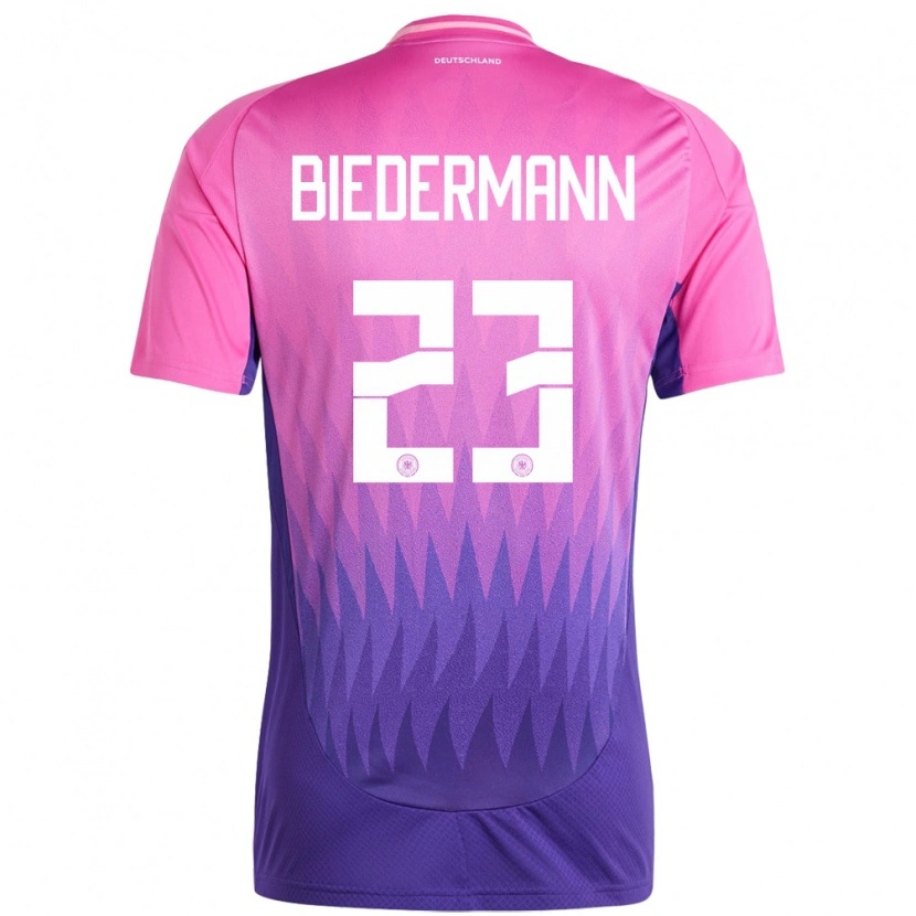 Danxen Damen Deutschland Nico Biedermann #23 Pink Lila Auswärtstrikot Trikot 24-26 T-Shirt Schweiz