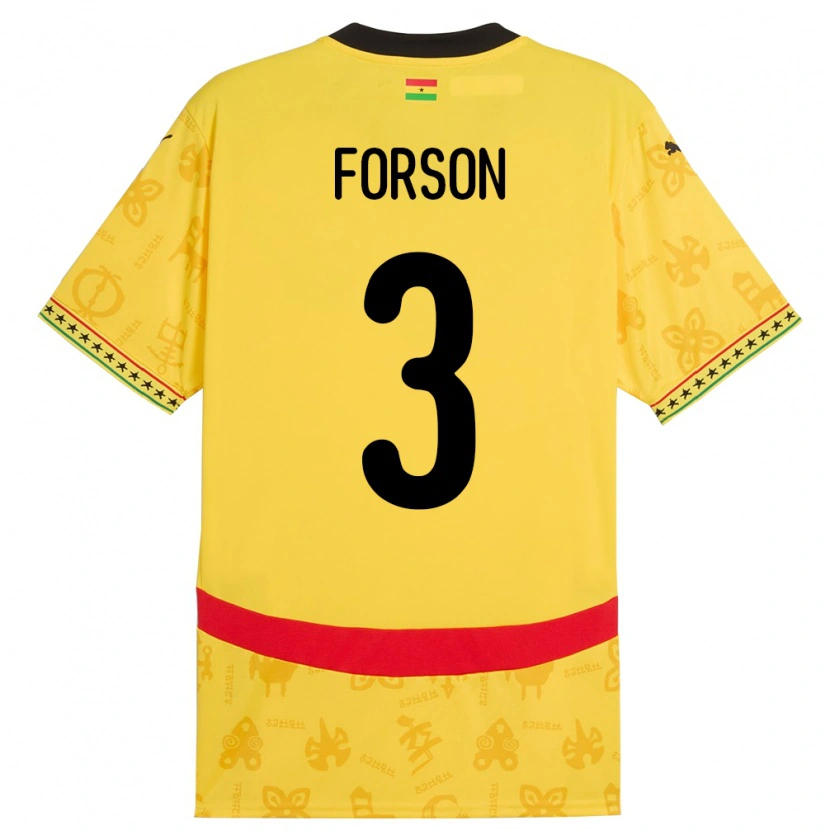 Danxen Damen Ghana Amankwah Forson #3 Gelb Auswärtstrikot Trikot 24-26 T-Shirt Schweiz