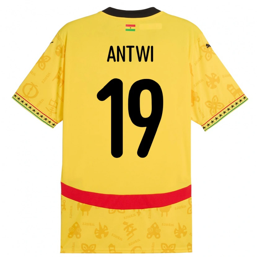 Danxen Damen Ghana Emmanuel Antwi #19 Gelb Auswärtstrikot Trikot 24-26 T-Shirt Schweiz